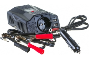 Автомобильный инвертор TopOn 200 Вт, 1 розетка, 2 USB, LCD экран, пиковая мощность 400 Вт, черный TOP-PI201