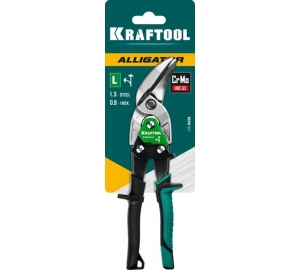 Левые усиленные ножницы по металлу KRAFTOOL Alligator 250 мм
